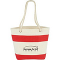 Capri Stripes Cotton Shopper Tote Bag